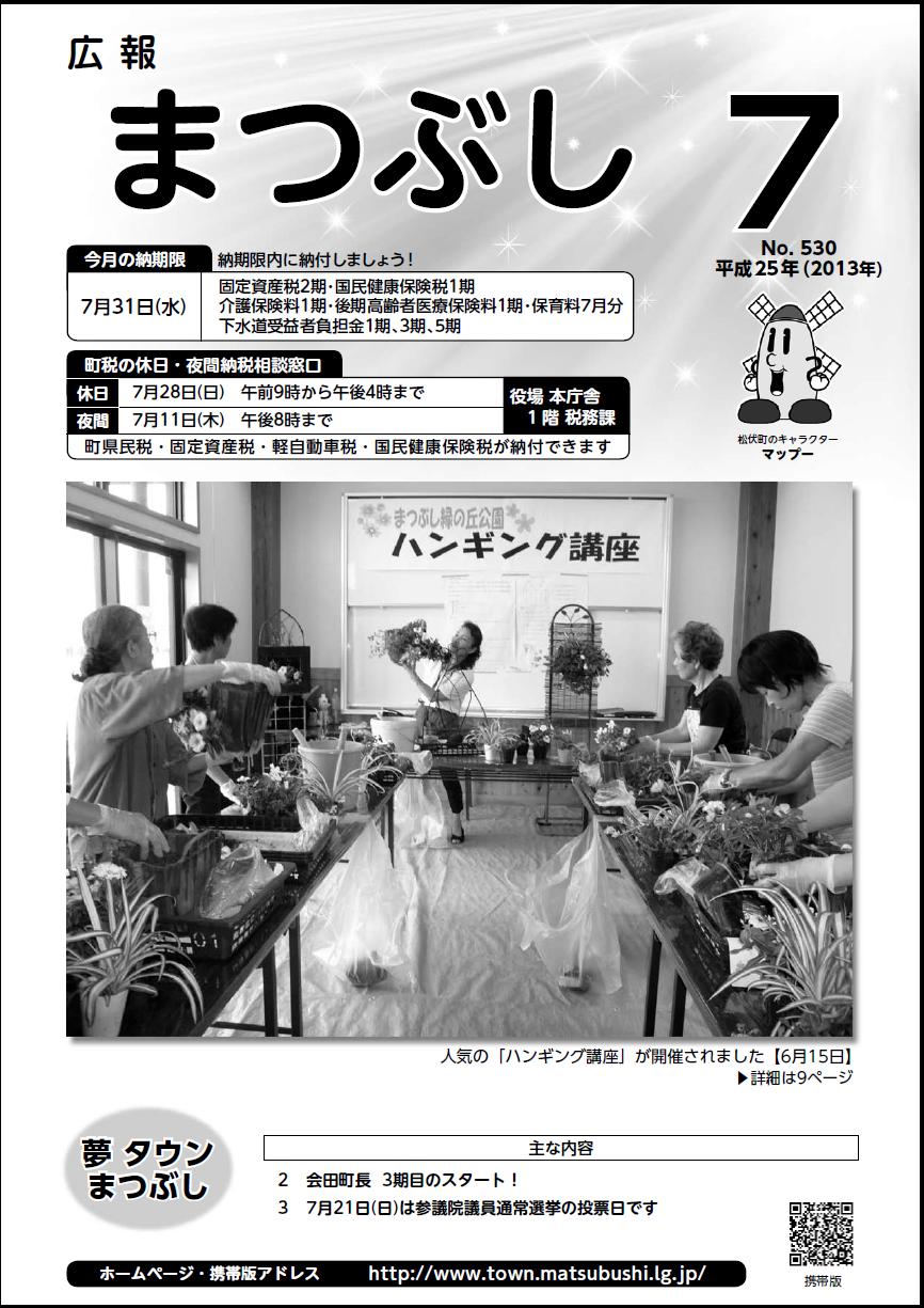 広報まつぶし　平成２５年７月号表紙