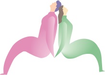 寄り添う男女のイラスト