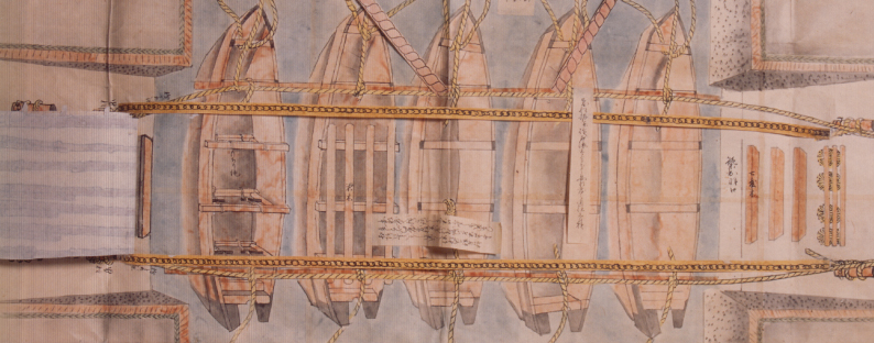 日光道中武州栗橋宿総州中田宿境房川渡船橋掛絵図7