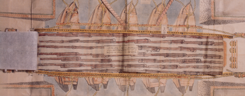 日光道中武州栗橋宿総州中田宿境房川渡船橋掛絵図6