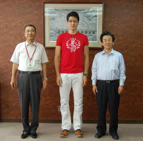 石島選手との記念写真