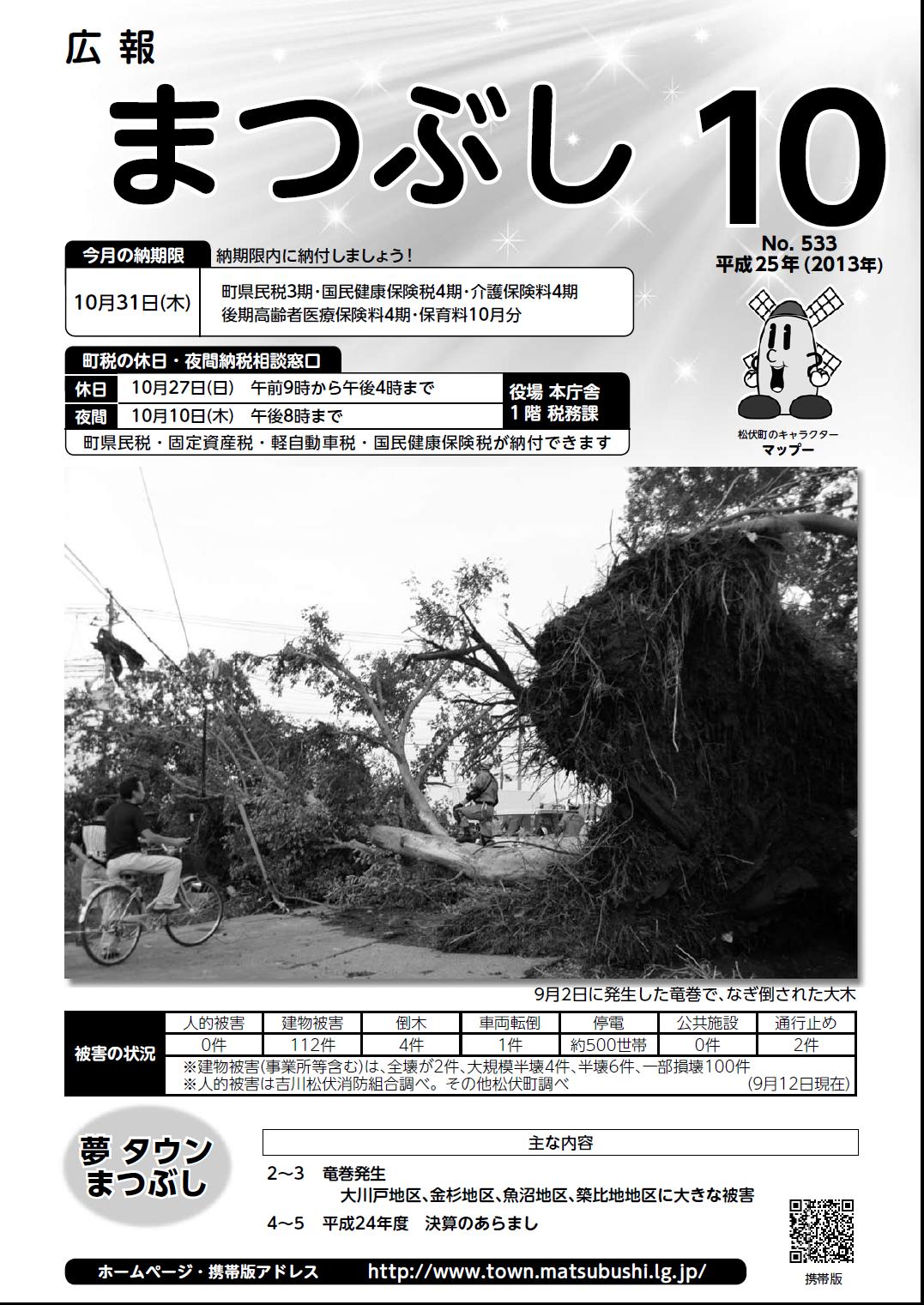 広報まつぶし　平成25年10月号の表紙