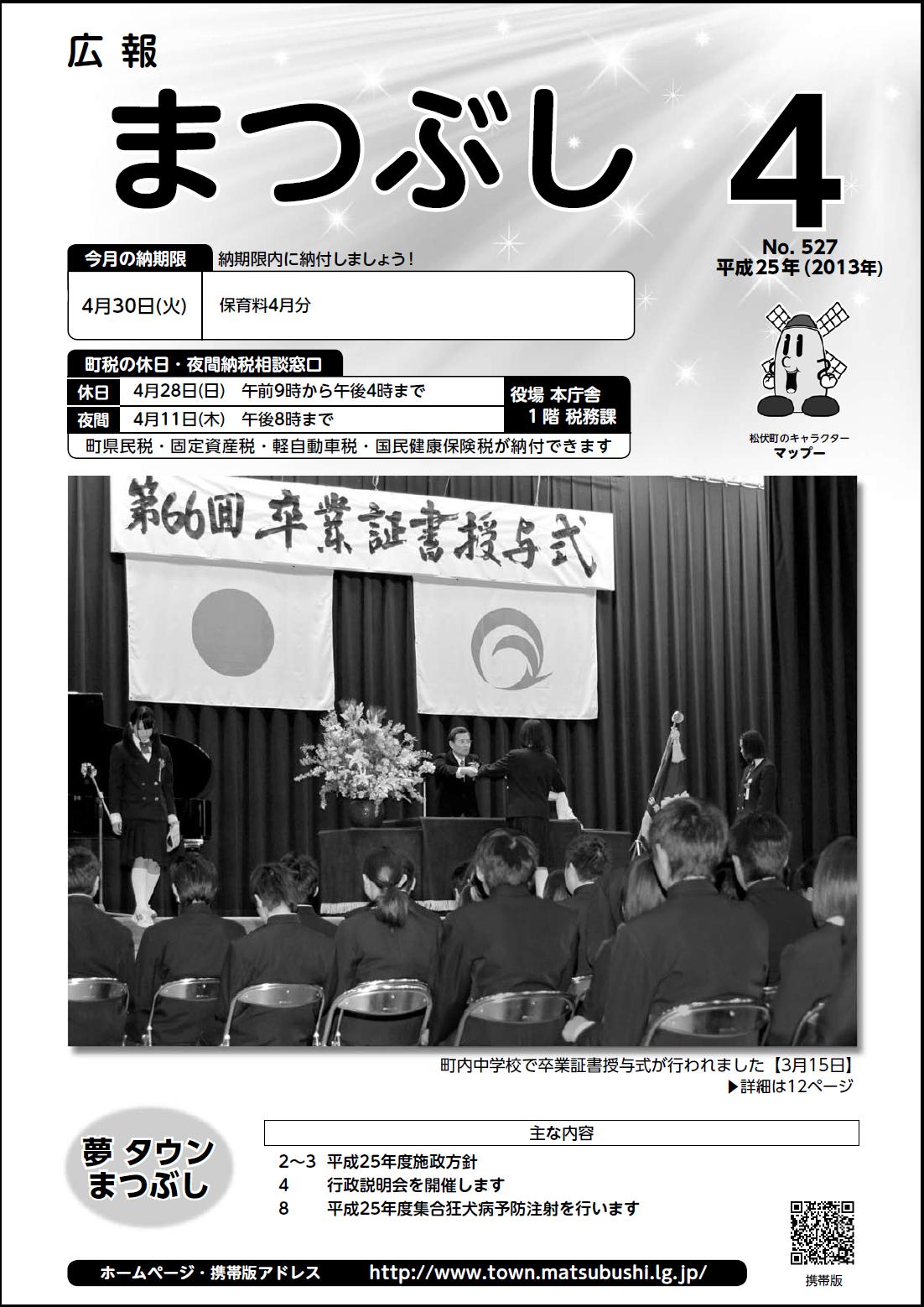 広報まつぶし　平成25年4月号の表紙