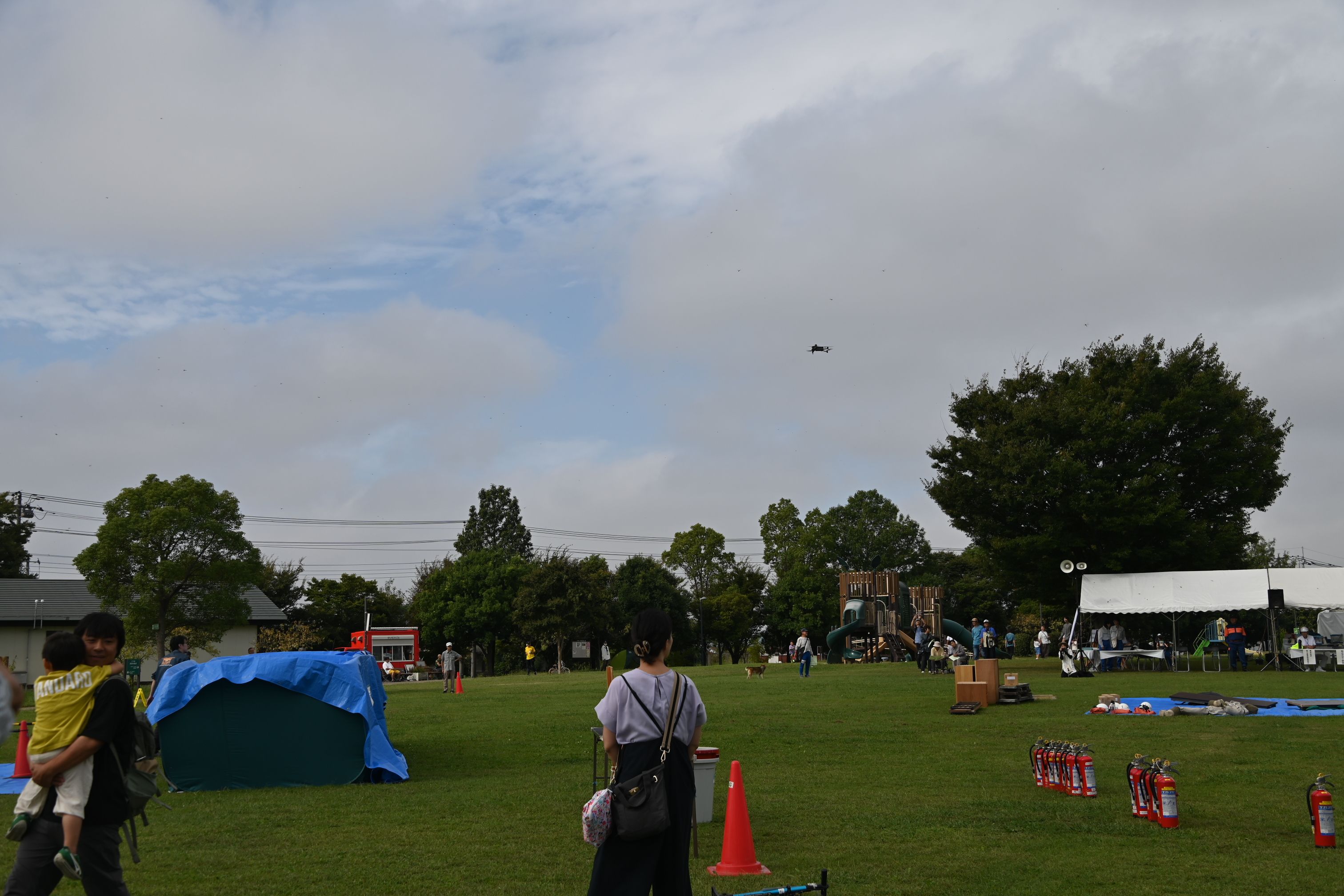 ドローンによる情報収集訓練の様子