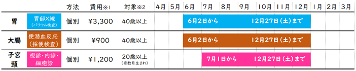 個別検診年間予定