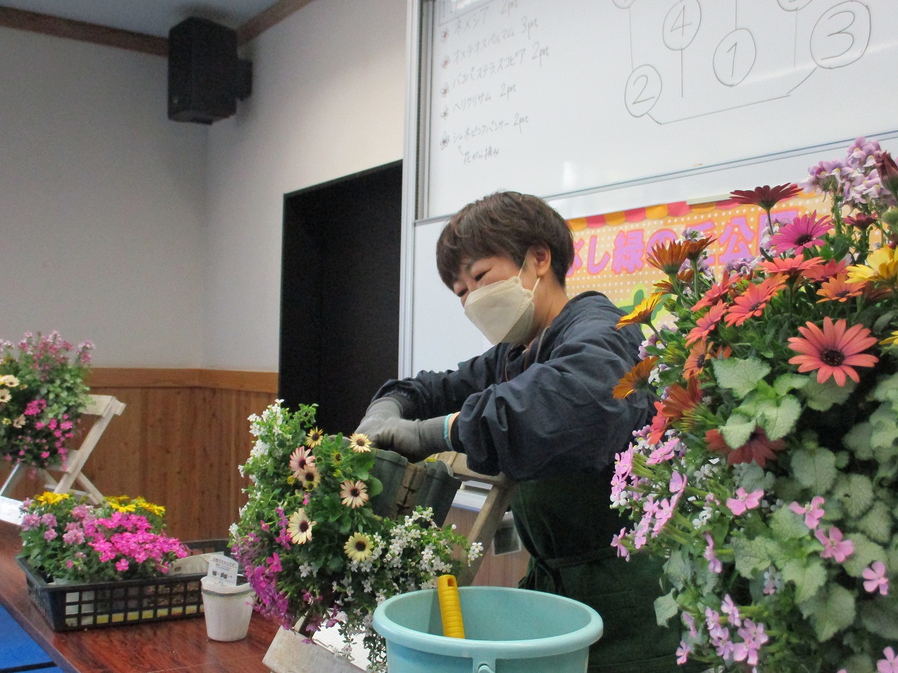 4月のハンギング講座の様子